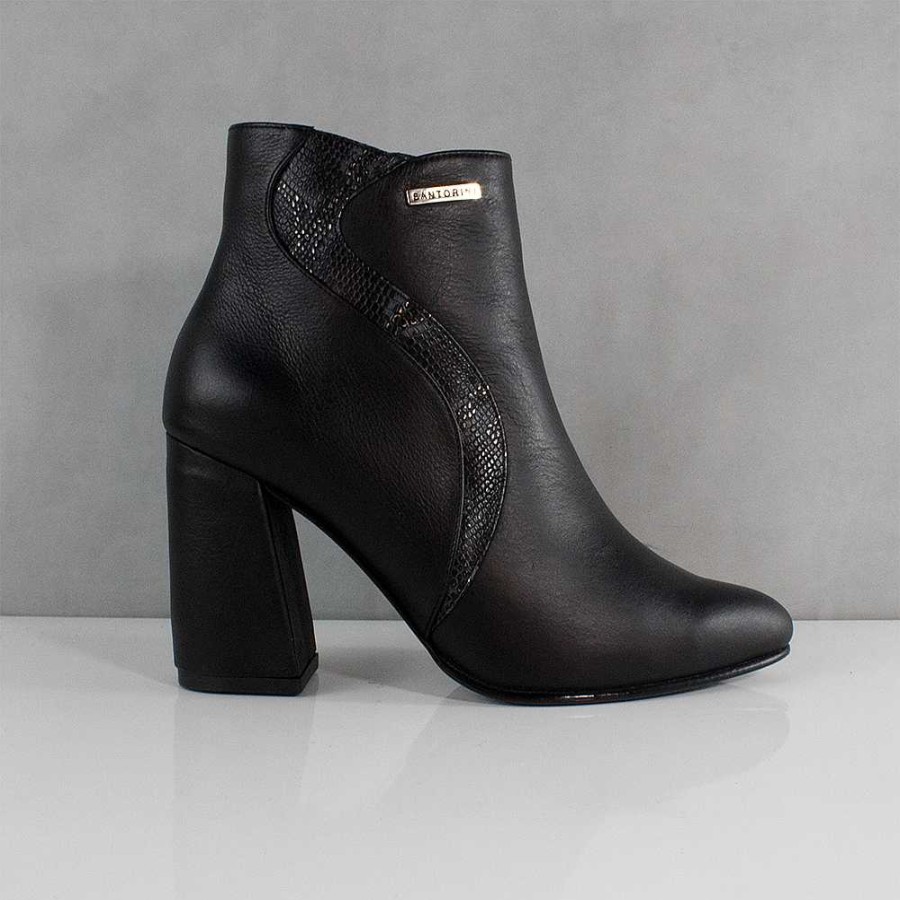 Ankle Boots Santorini | Black Leather Gamera Women'S Ankle Boot