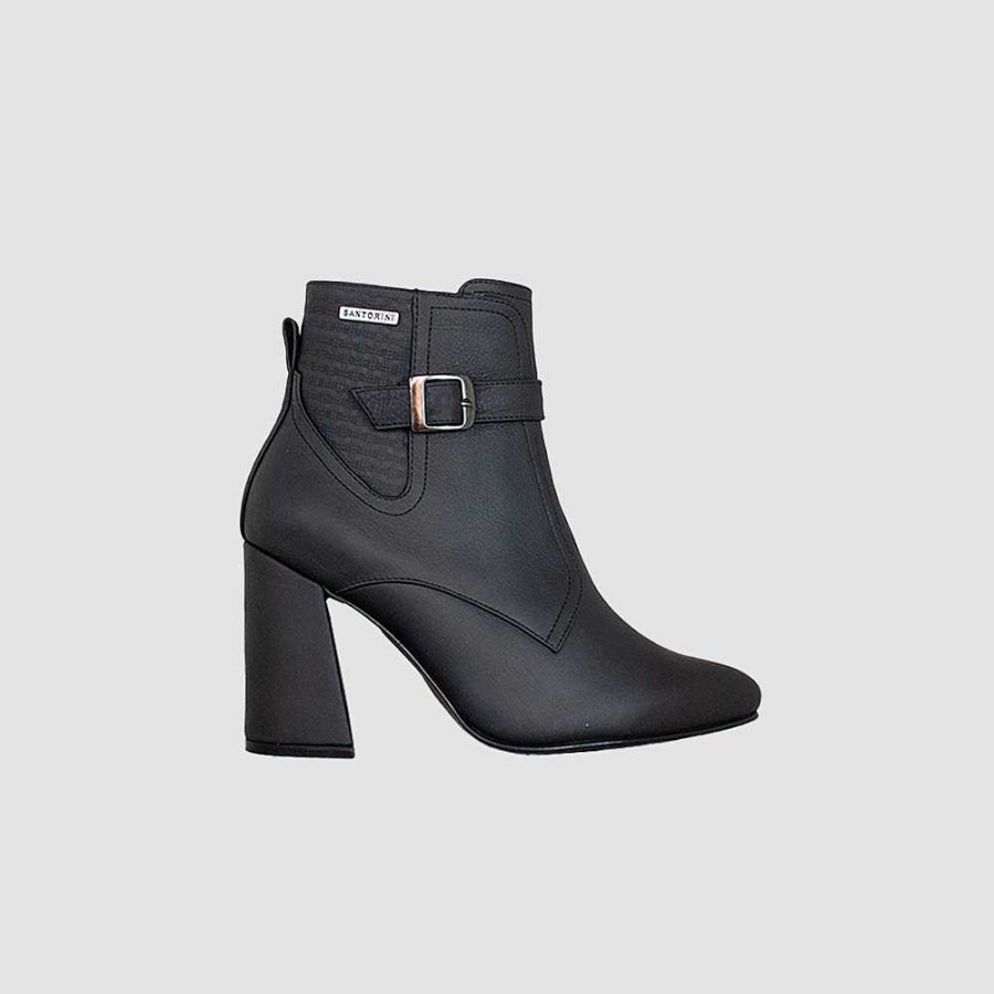 Ankle Boots Santorini | Naza Black Leather Women'S Ankle Boots