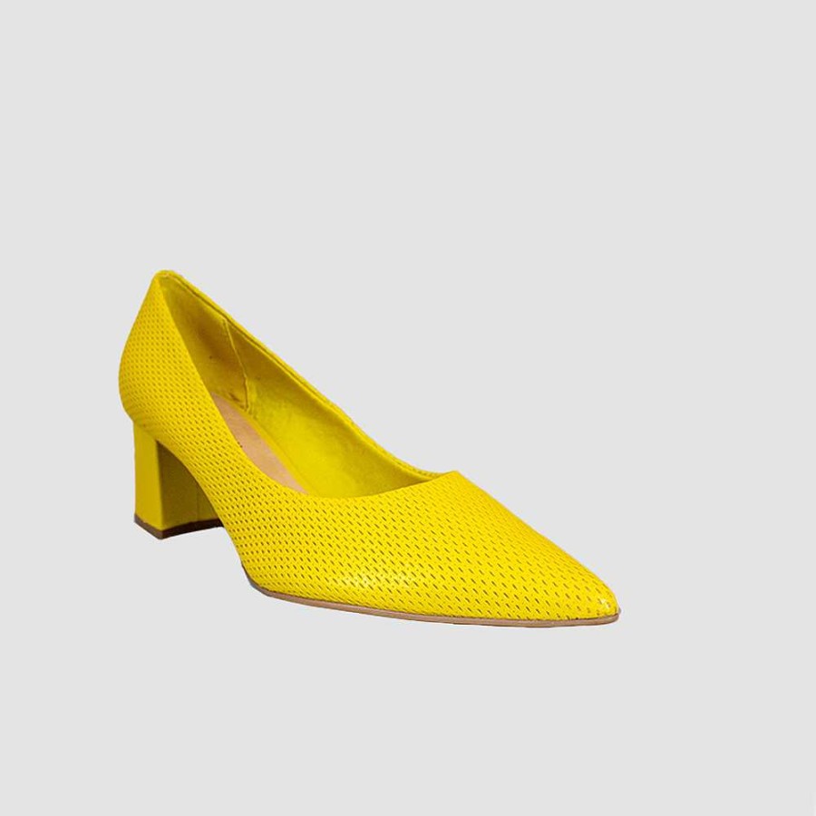 Shoes Santorini | Degona Women'S Sneakers Yellow Leather