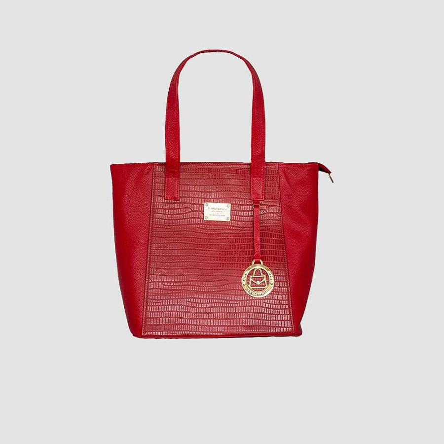 Accessories Santorini | Camane Women'S Bag Red Leather