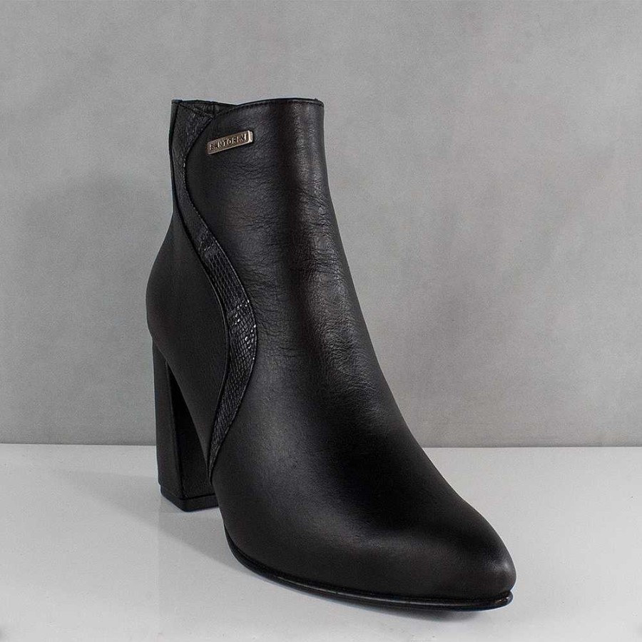 Ankle Boots Santorini | Black Leather Gamera Women'S Ankle Boot