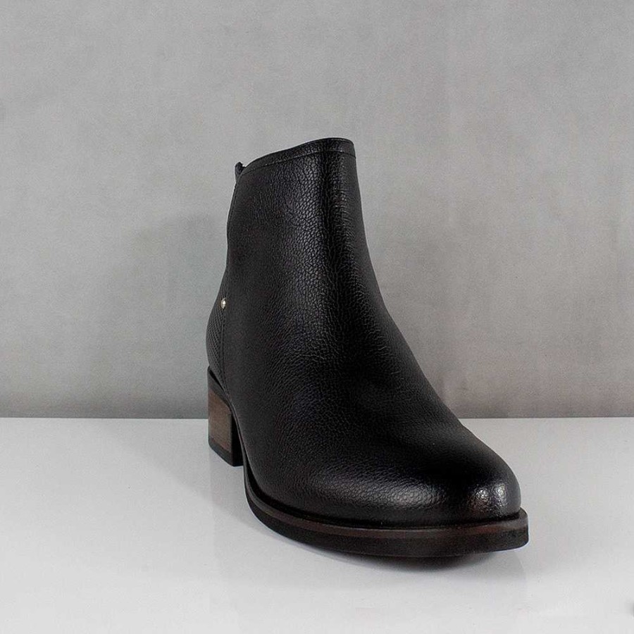 Ankle Boots Santorini | Royal Black Leather Women'S Ankle Boots