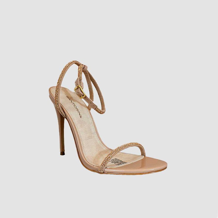 Shoes Santorini | Tiba Nude Leather Women'S Sandals