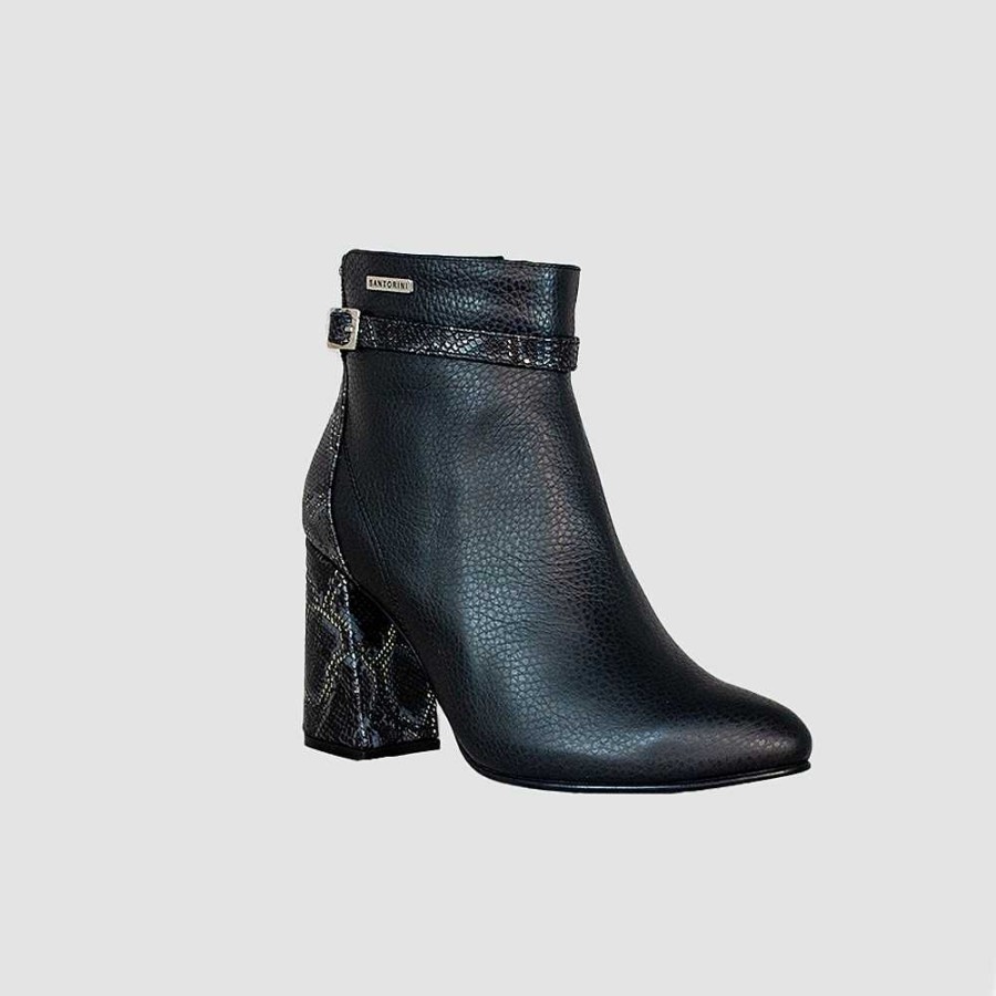 Ankle Boots Santorini | Ankle Boots For Women Femina Black Leather