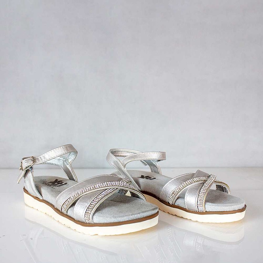 Shoes Santorini | Agape Silver Women'S Sandals