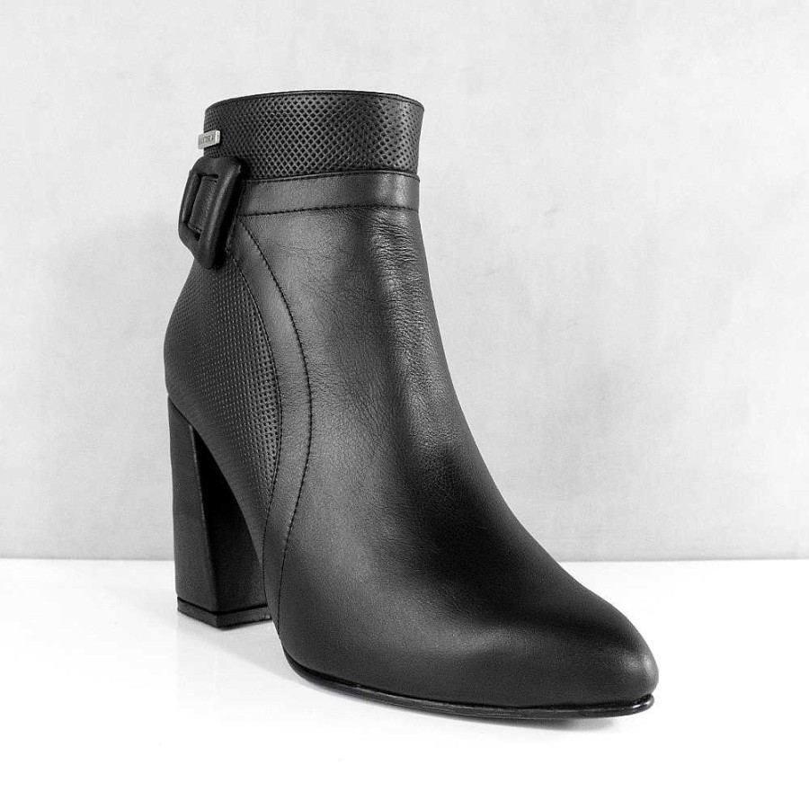 Ankle Boots Santorini | Darsi Black Leather Women'S Ankle Boot