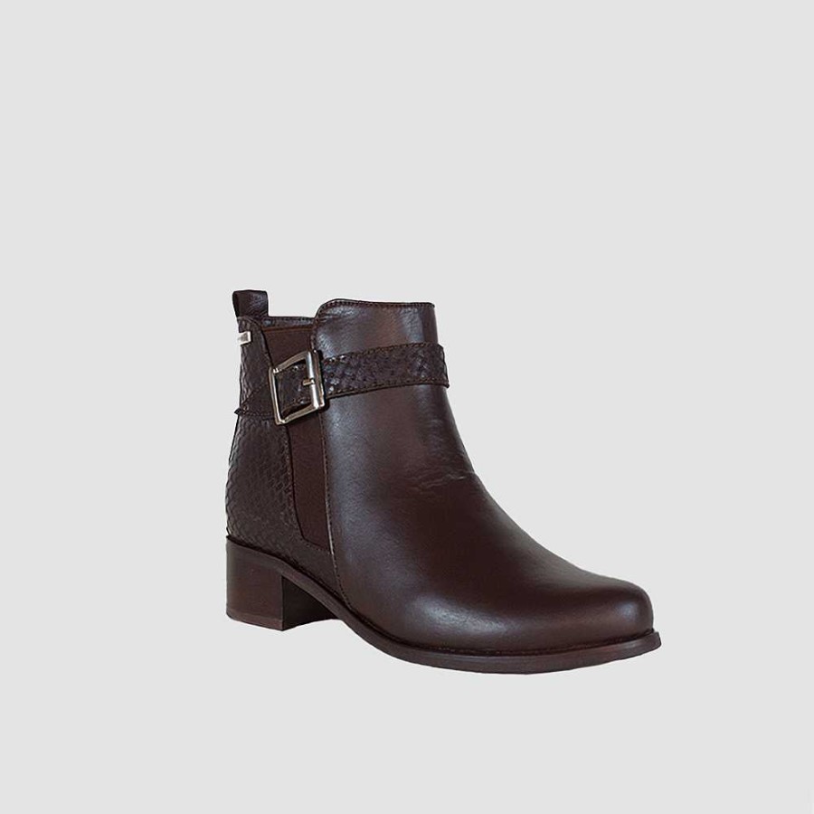 Ankle Boots Santorini | Leana Brown Leather Women'S Ankle Boots