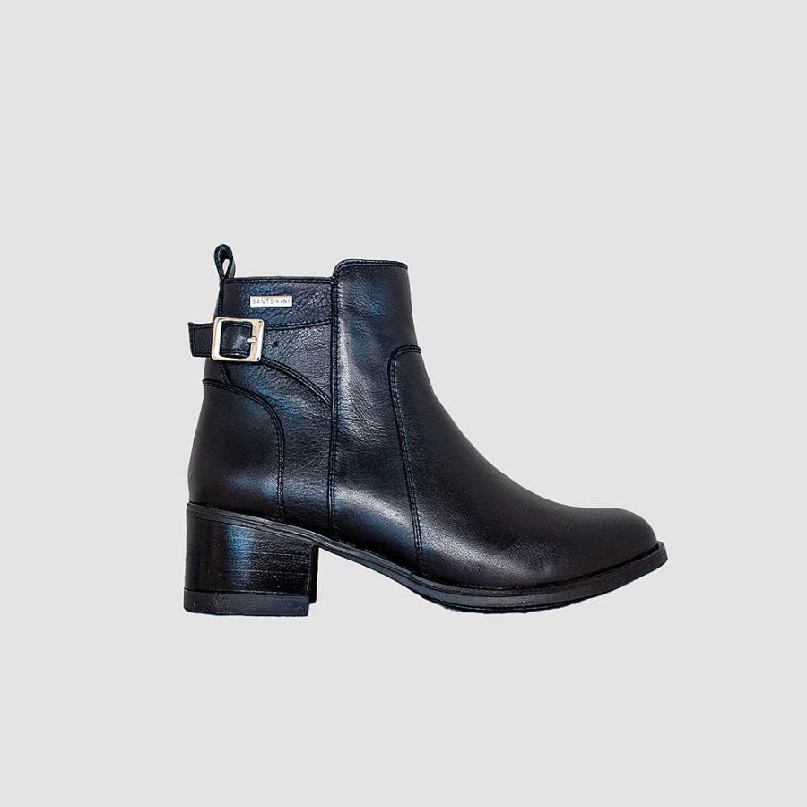 Ankle Boots Santorini | Pulina Women'S Ankle Boots Black Leather