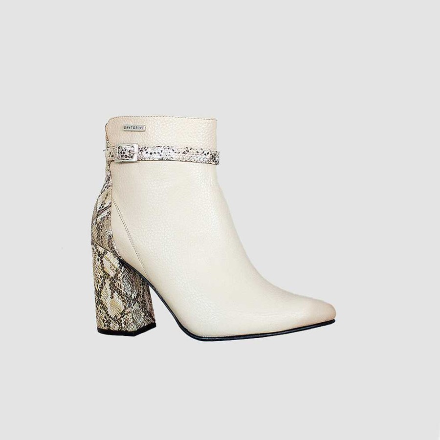 Ankle Boots Santorini | Ankle Boots For Women Femina Beige Leather