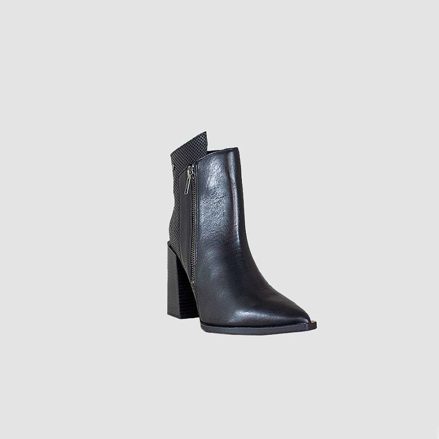 Ankle Boots Santorini | Kemi Black Leather Women'S Ankle Boots