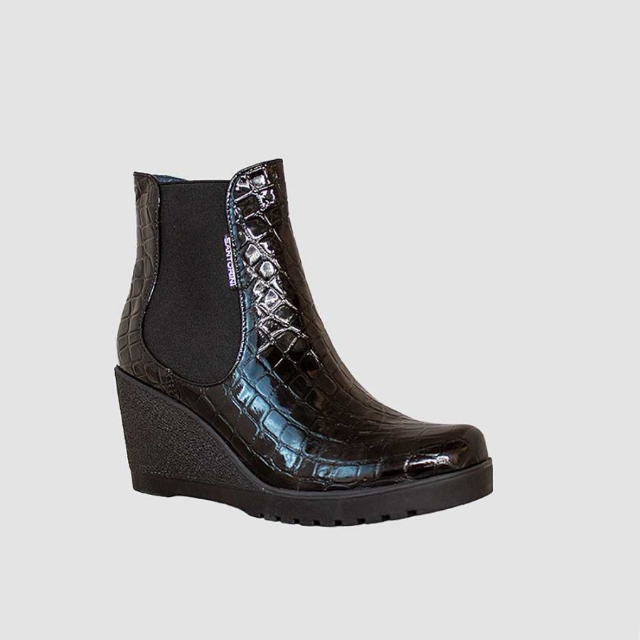 Ankle Boots Santorini | Women'S Ankle Boots Danei Patent Leather Pu Black