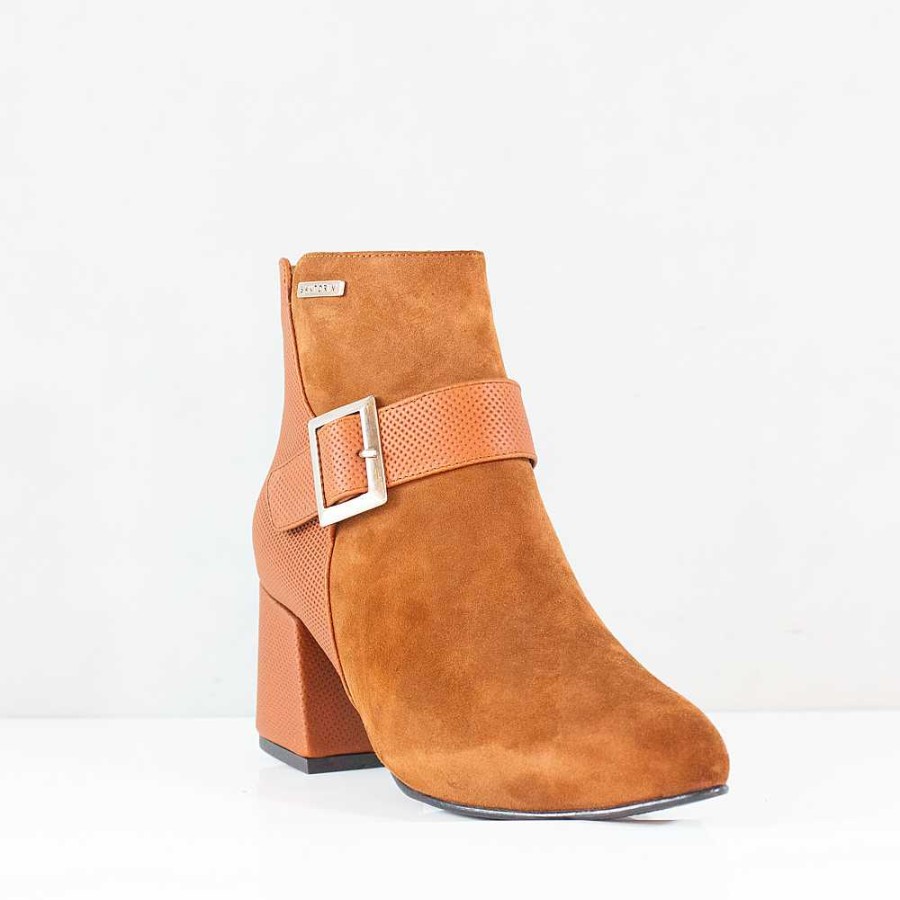 Ankle Boots Santorini | Miranda Women'S Camel Leather Ankle Boot