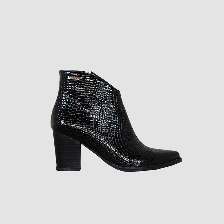 Ankle Boots Santorini | Women'S Boots Teran Patent Leather Pu Black