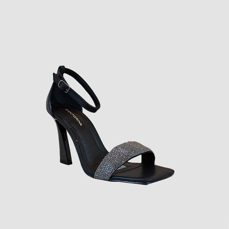 Shoes Santorini | Filin Women'S Sandals Black Leather