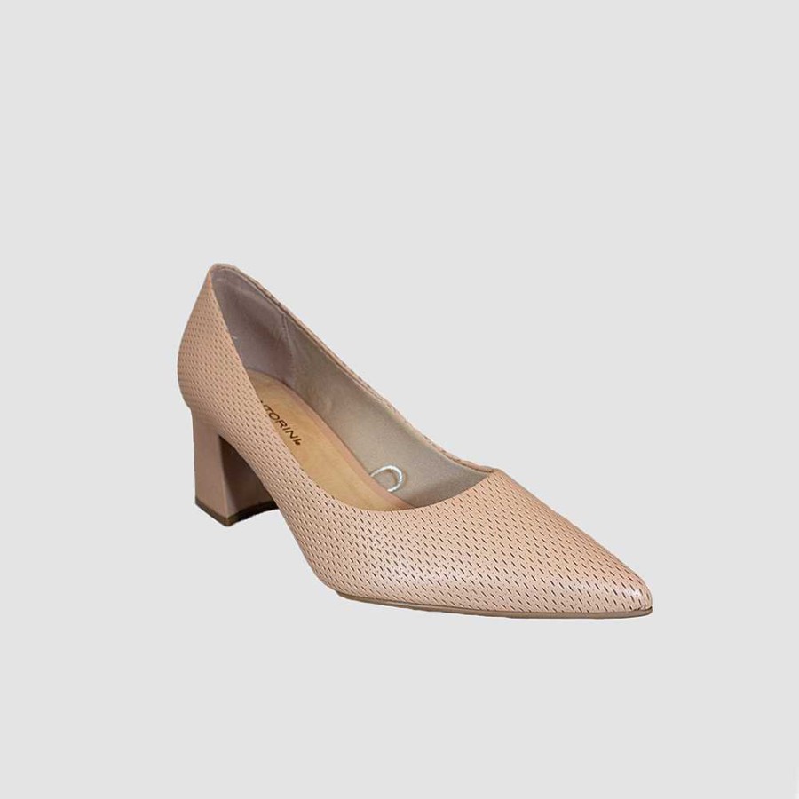 Shoes Santorini | Degona Nude Leather Women'S Sneakers