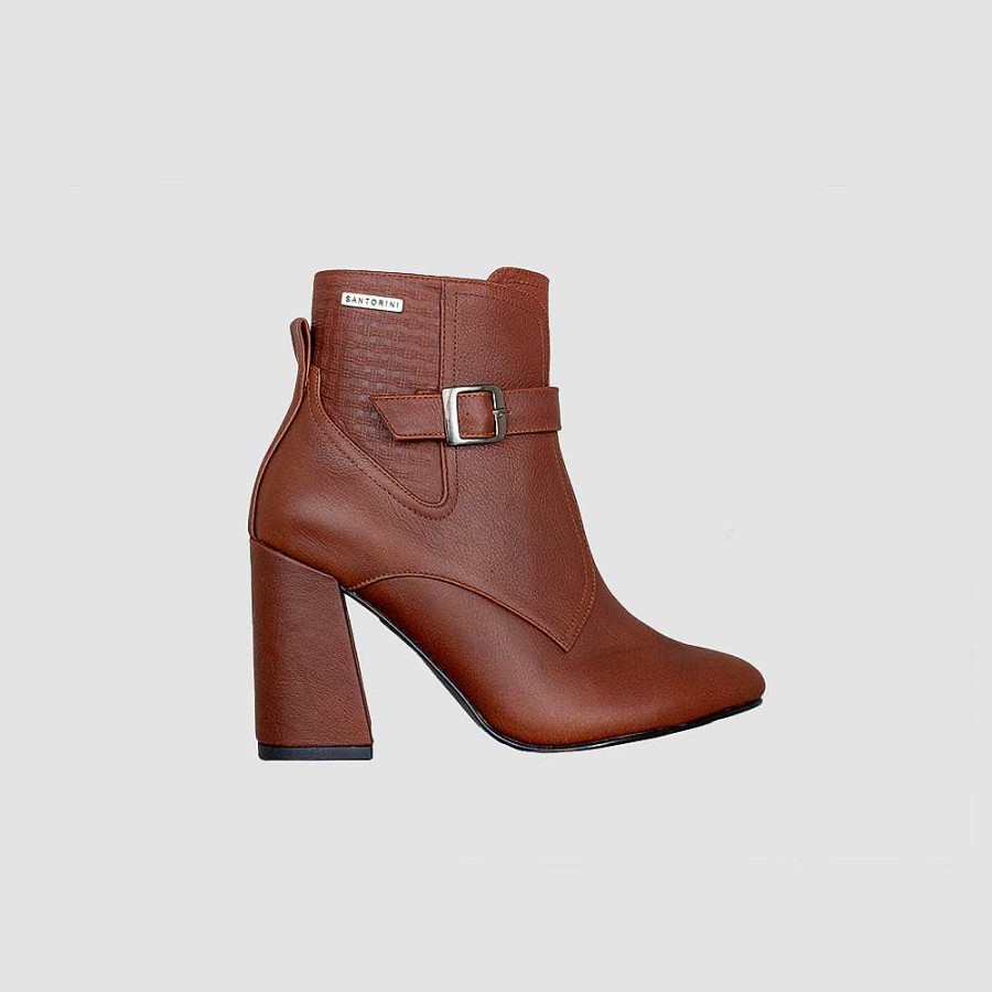 Ankle Boots Santorini | Naza Camel Leather Women'S Ankle Boots