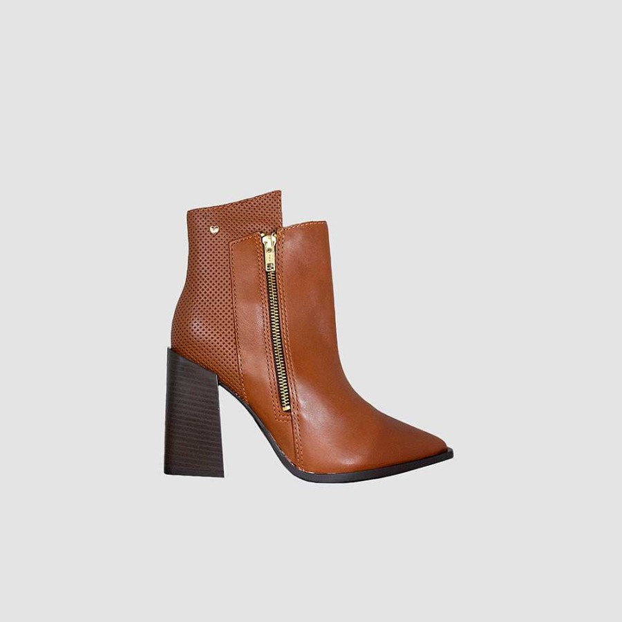 Ankle Boots Santorini | Kemi Women'S Camel Leather Ankle Boots