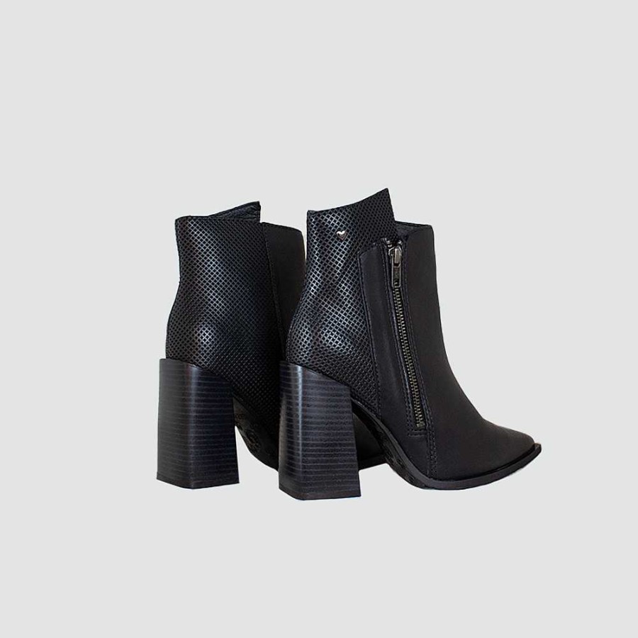 Ankle Boots Santorini | Kemi Black Leather Women'S Ankle Boots