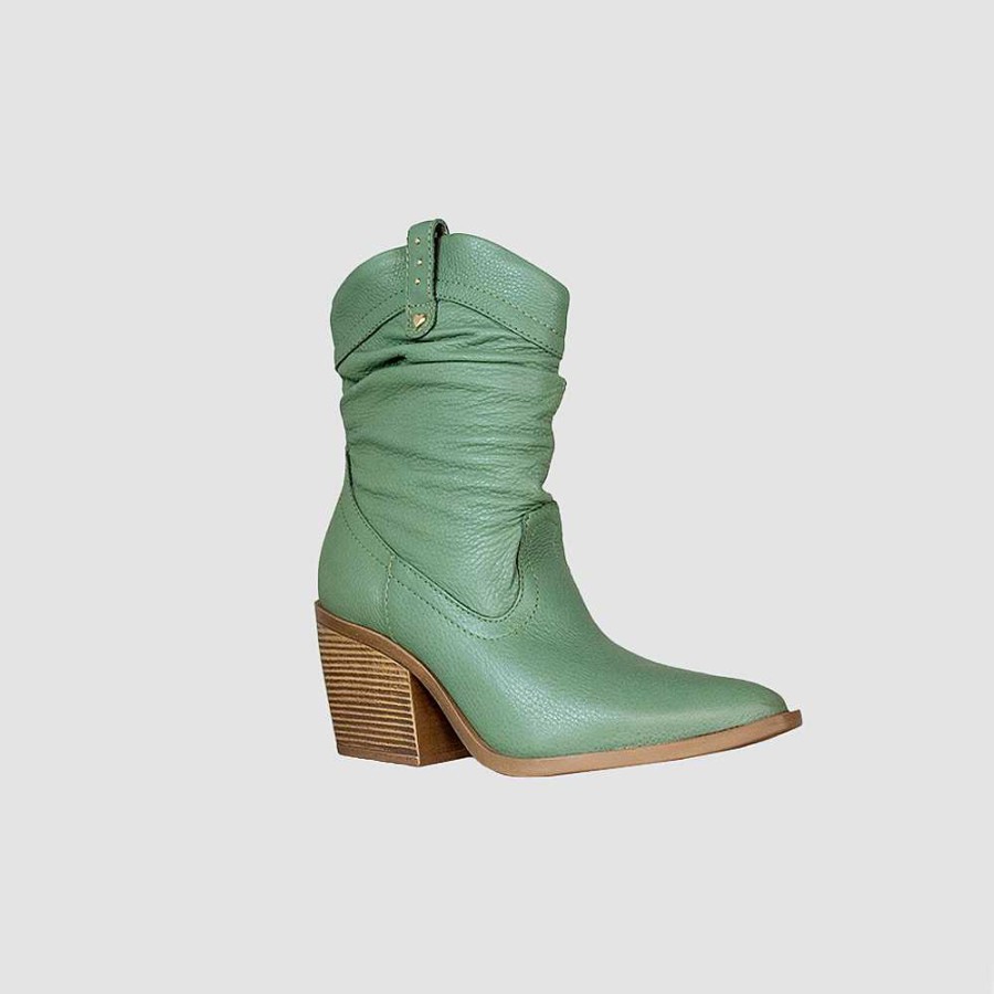 Ankle Boots Santorini | Yurs Women'S Ankle Boots Green Leather