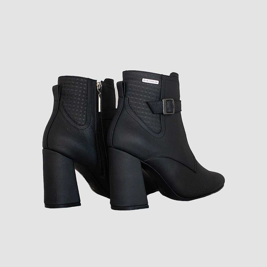 Ankle Boots Santorini | Naza Black Leather Women'S Ankle Boots