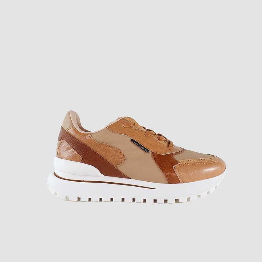 Tennis Santorini | Orsa Women'S Tennis Shoes Brown Leather