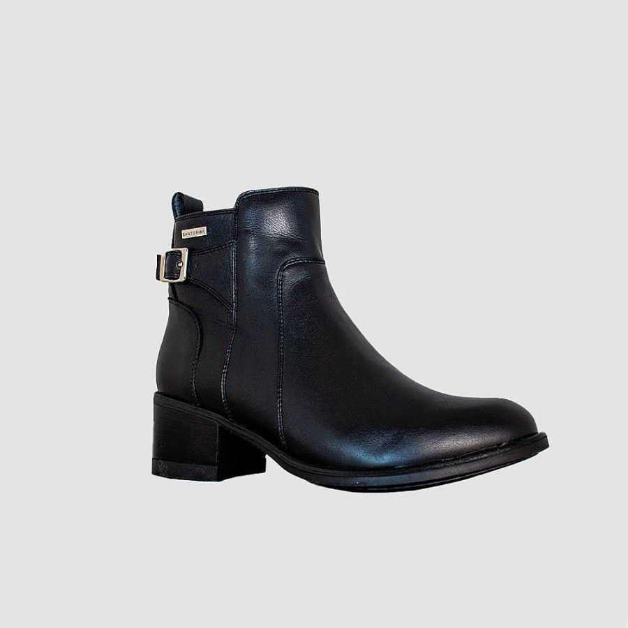 Ankle Boots Santorini | Pulina Women'S Ankle Boots Black Leather