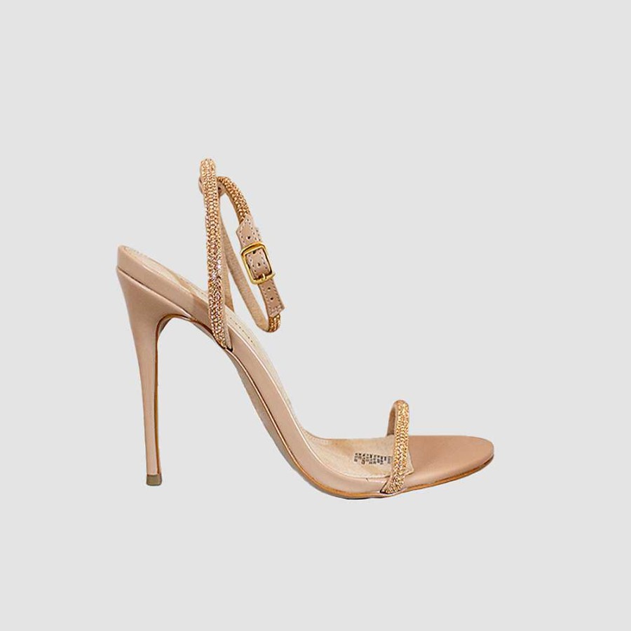 Shoes Santorini | Tiba Nude Leather Women'S Sandals