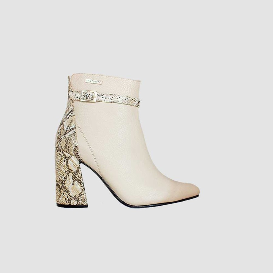 Ankle Boots Santorini | Ankle Boots For Women Femina Beige Leather