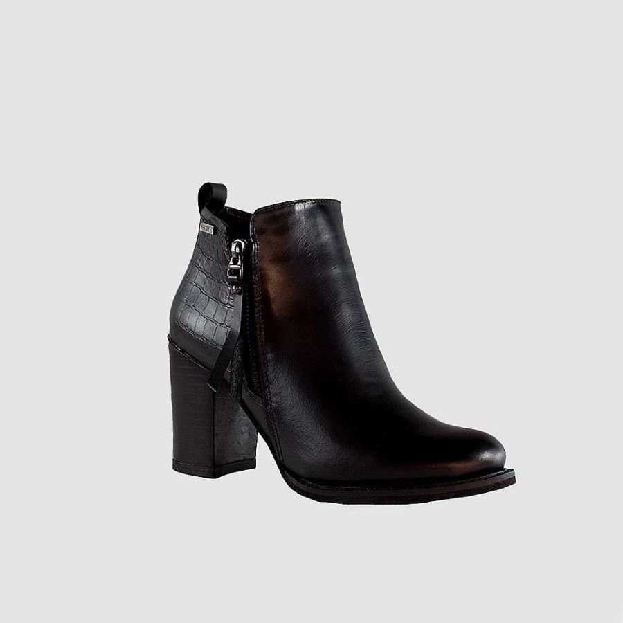 Ankle Boots Santorini | Daa Black Leather Women'S Ankle Boots