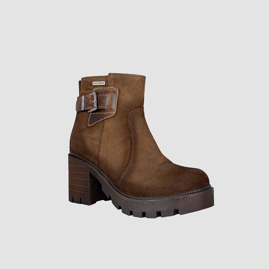 Ankle Boots Santorini | Munil Brown Leather Women'S Ankle Boots